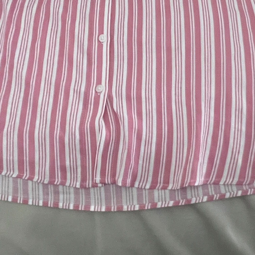NWT Torrid Women Plus Pink/ White Striped Button-Up Long Sleeve Blouse Sz 4X A2 - Picture 5 of 10